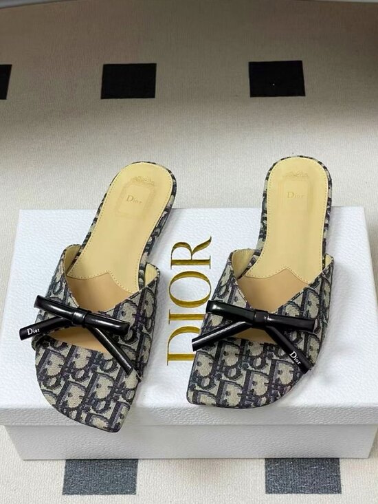Dior slide in mules - Gem Dior Classic Monogram Slip-On Casual Flat Mules